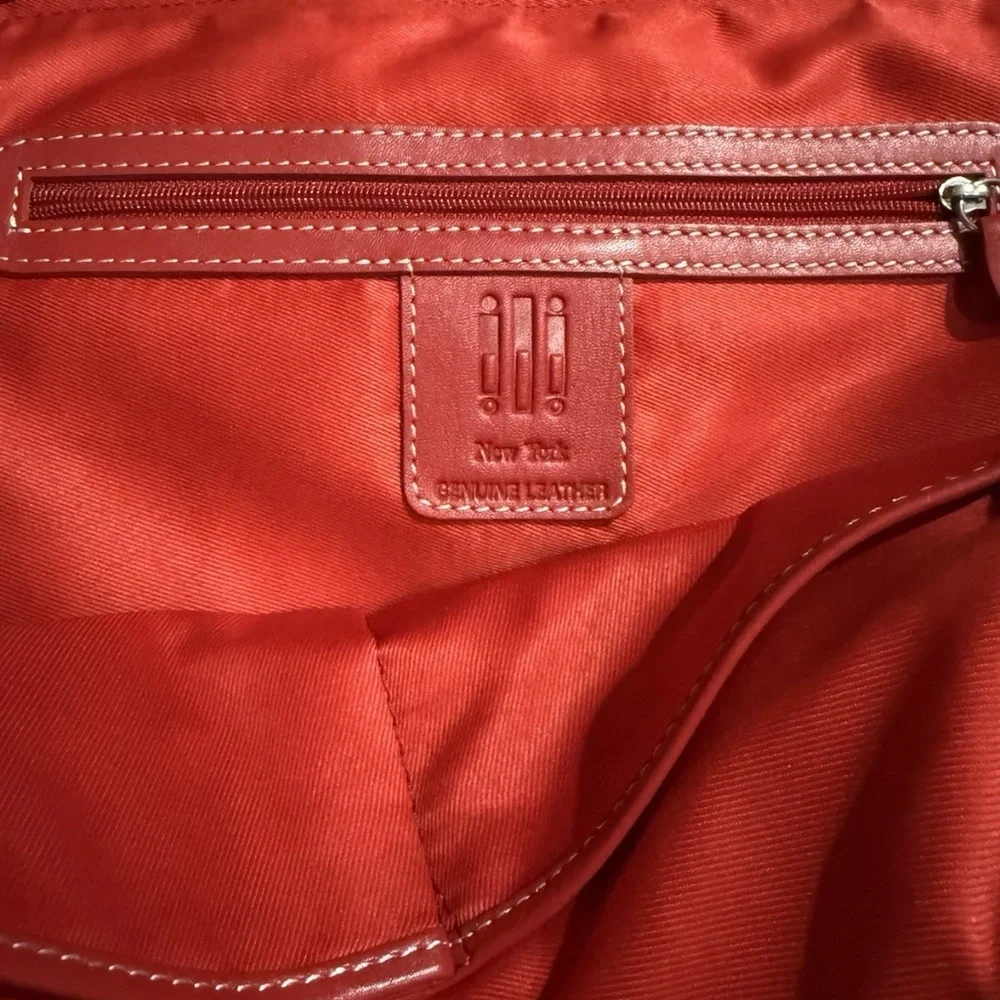 ili New York Red Leather Calf Hair Backpack - Picture 7 of 8